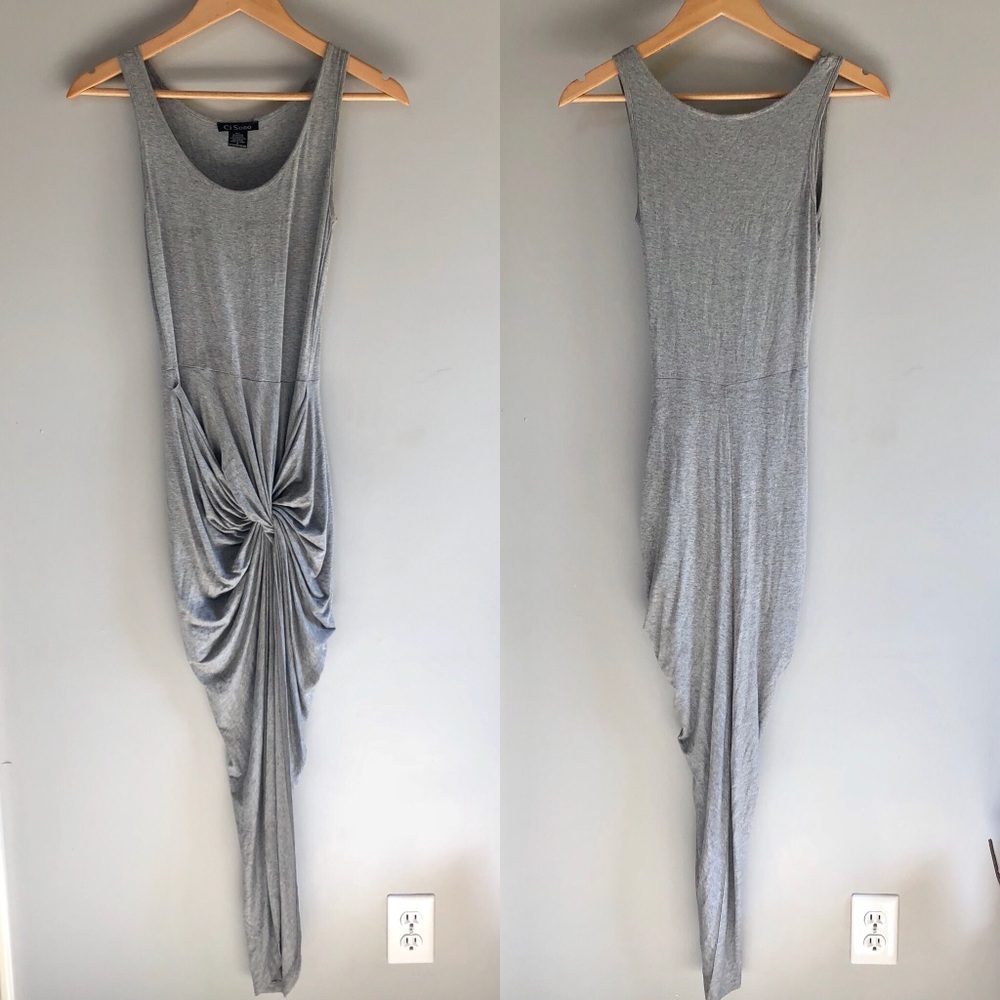 Gray knotted mini dress